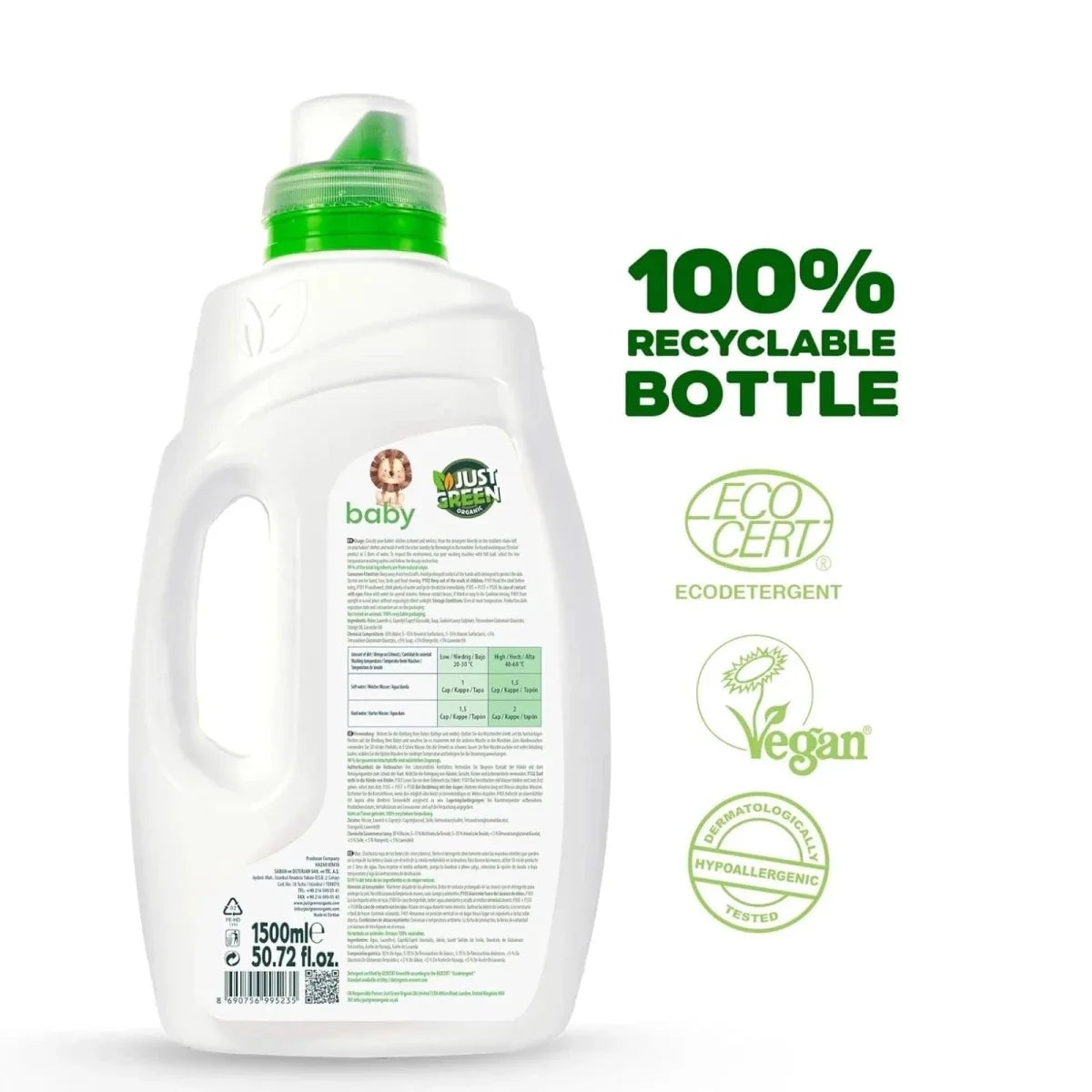 Just Green Organic Baby Laundry Liquid 1500ml