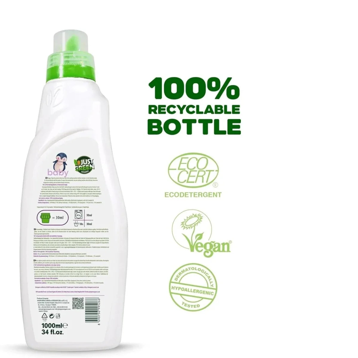 Just Green Organic Baby Laundry Softener 1000ml