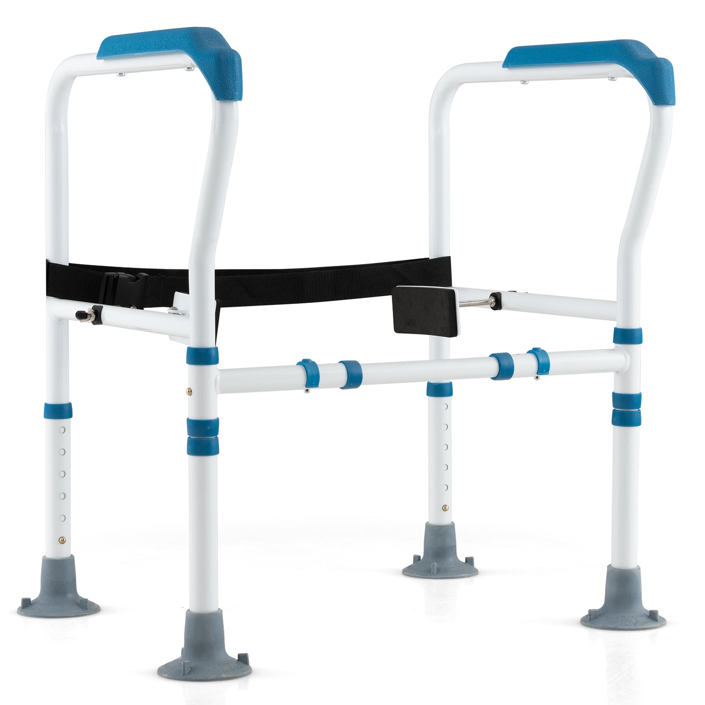 Stand Alone Toilet Safety Frame with Adjustable Height and Width-Grey