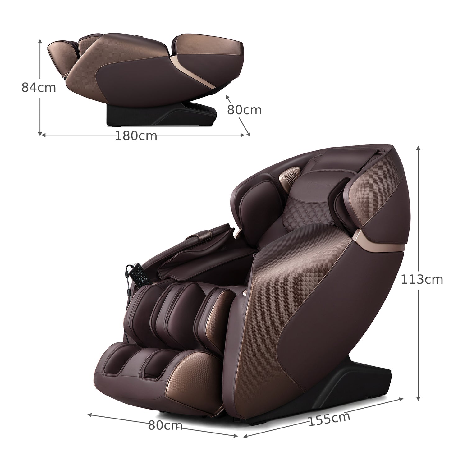 Full Body Electric Zero Gravity Massage Recliner with Foot Roller-Black