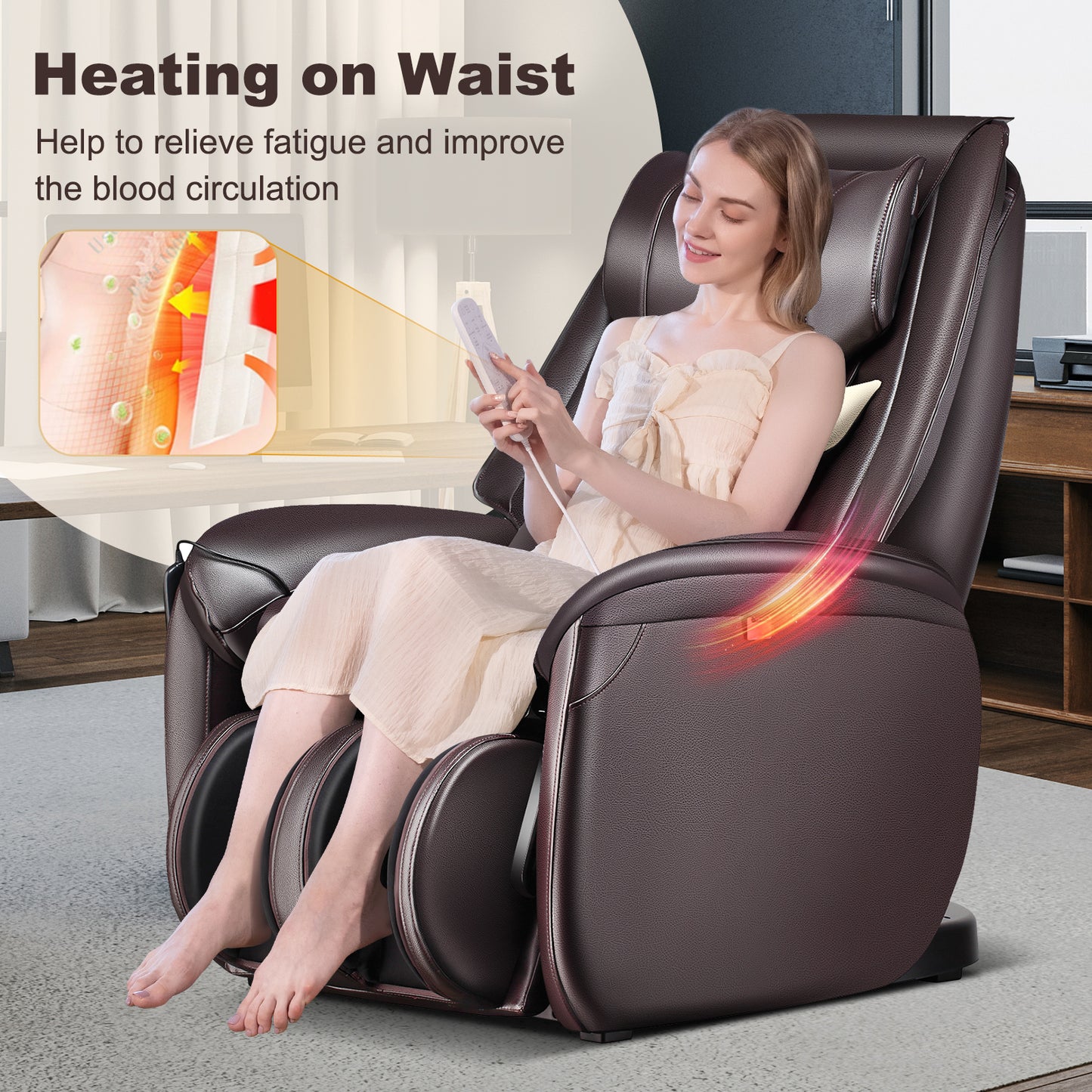 3D Zero Gravity Massage Chair with Full Body Massage and Back Heater-Black