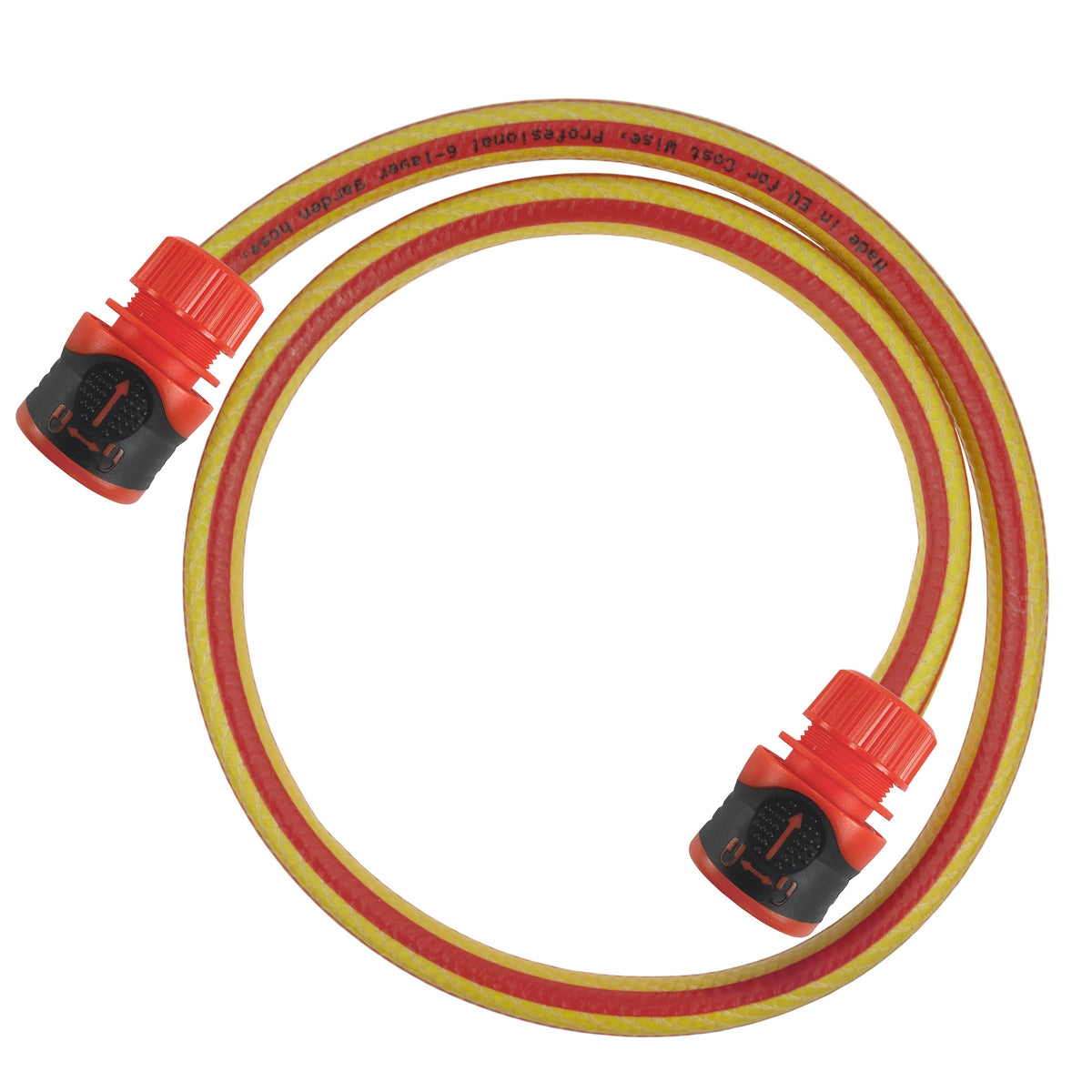 Premium Garden Hose Yellow with Orange Lock Connectors