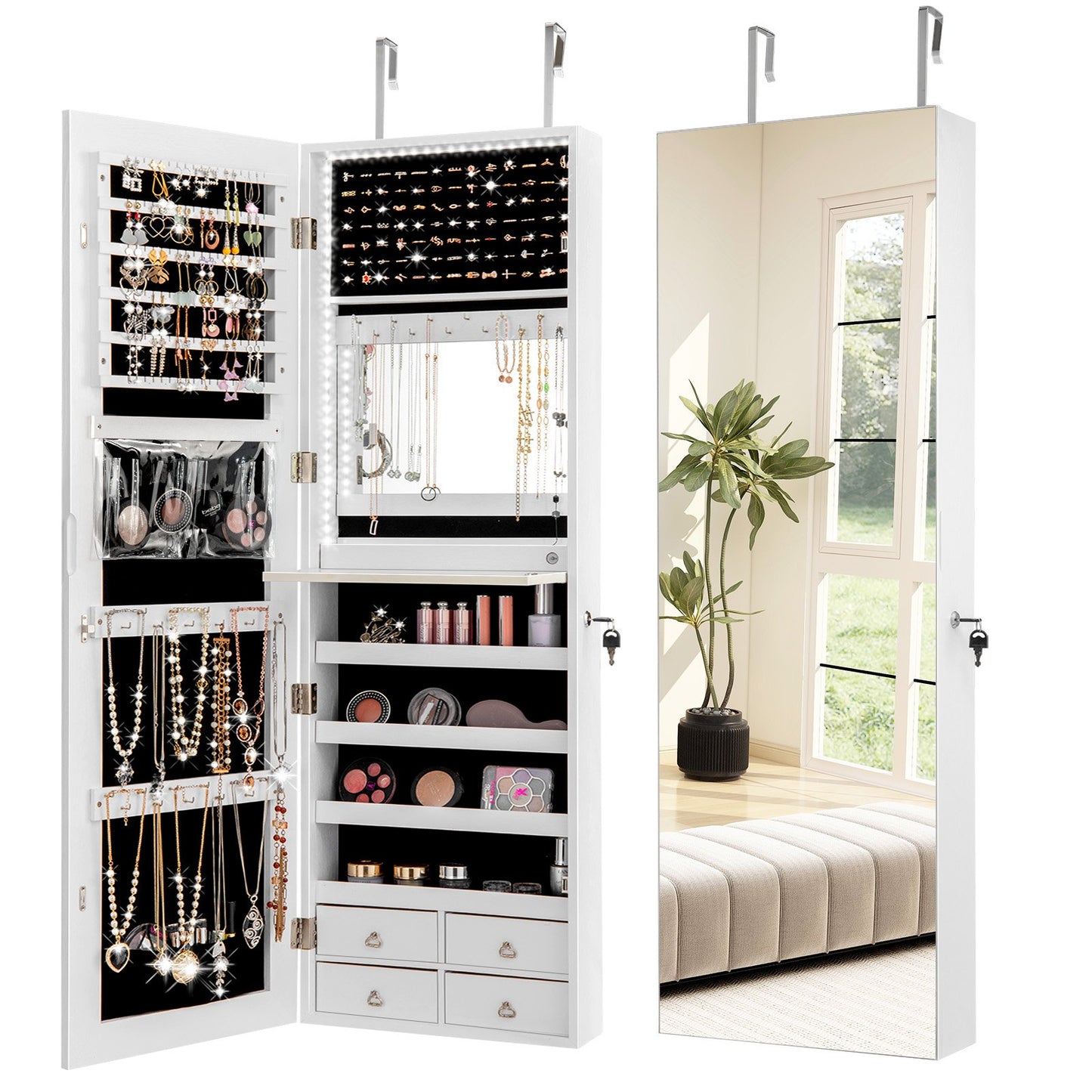 Multipurpose Storage Cabinet with 4 Drawers-Black