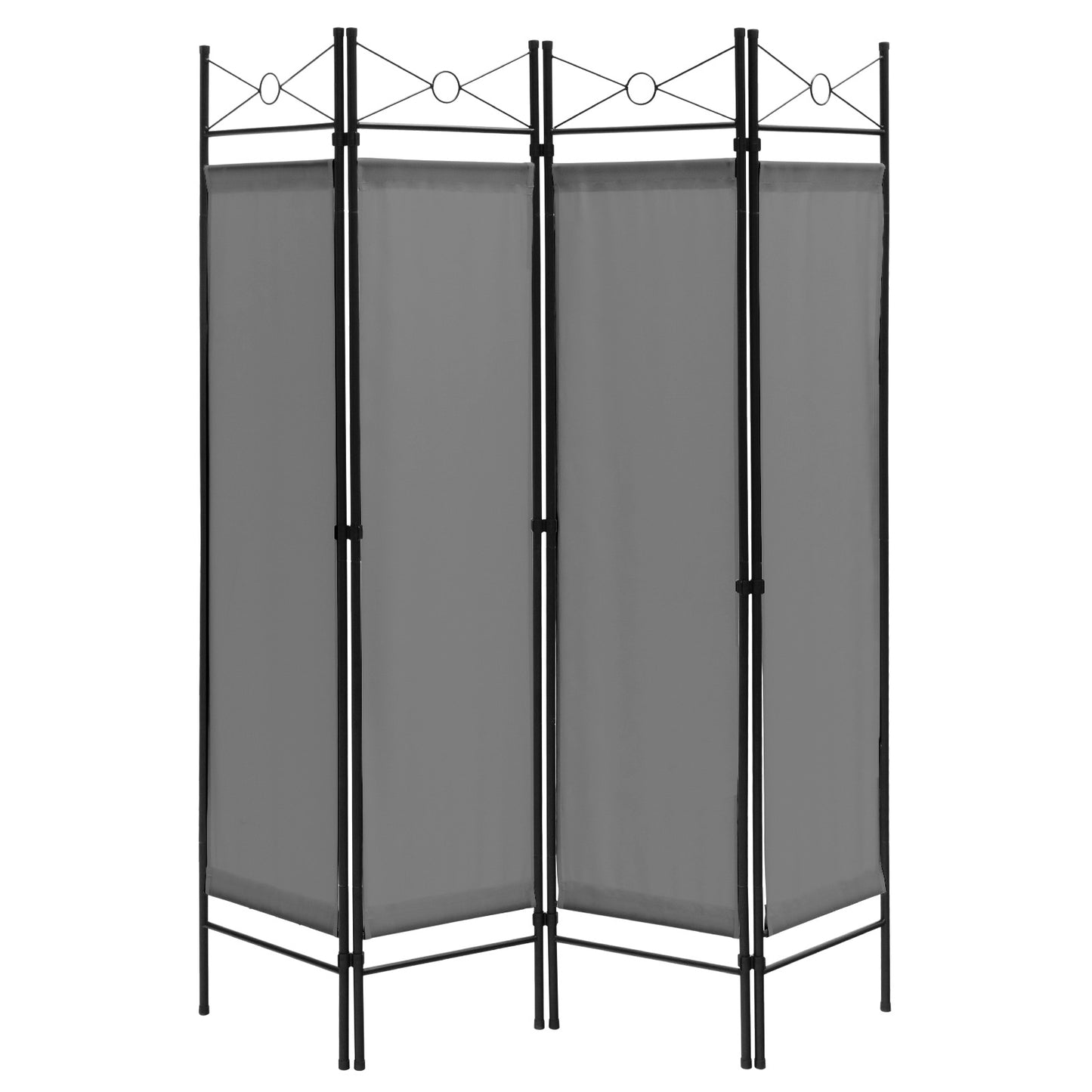 6 Feet 4-Panel Light Weight Room Divider with Polyester Cloth-Black