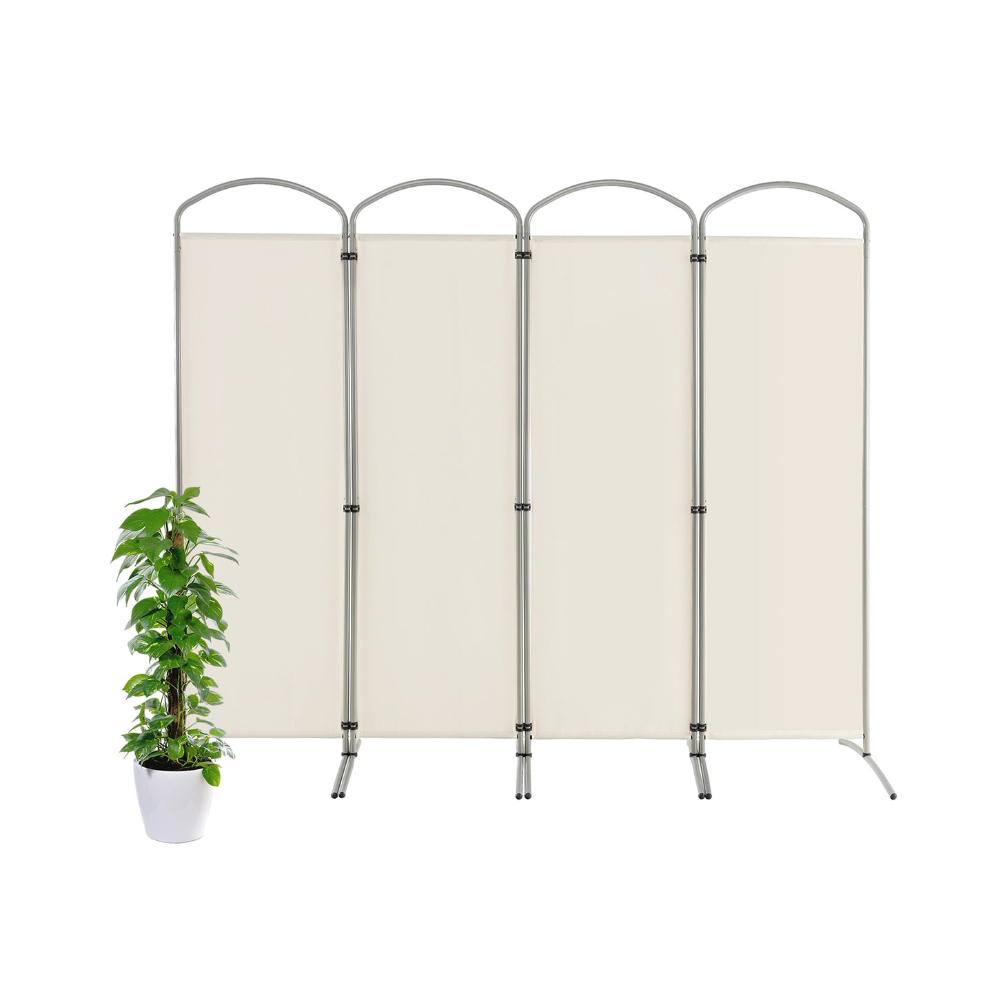 4 Panel Freestanding Folding Room Divider for Living Room Office-Black