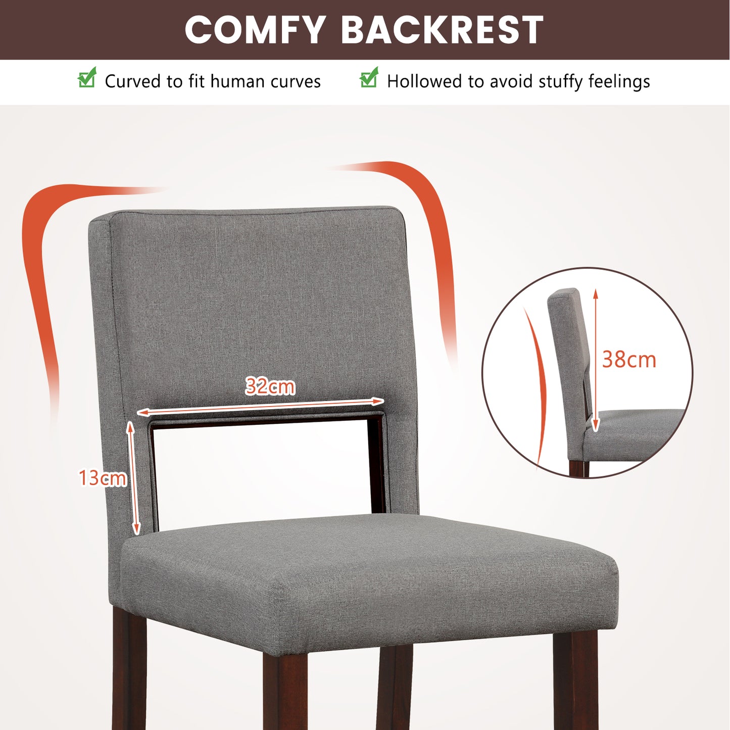 2-Piece Bar Chair Set-Beige