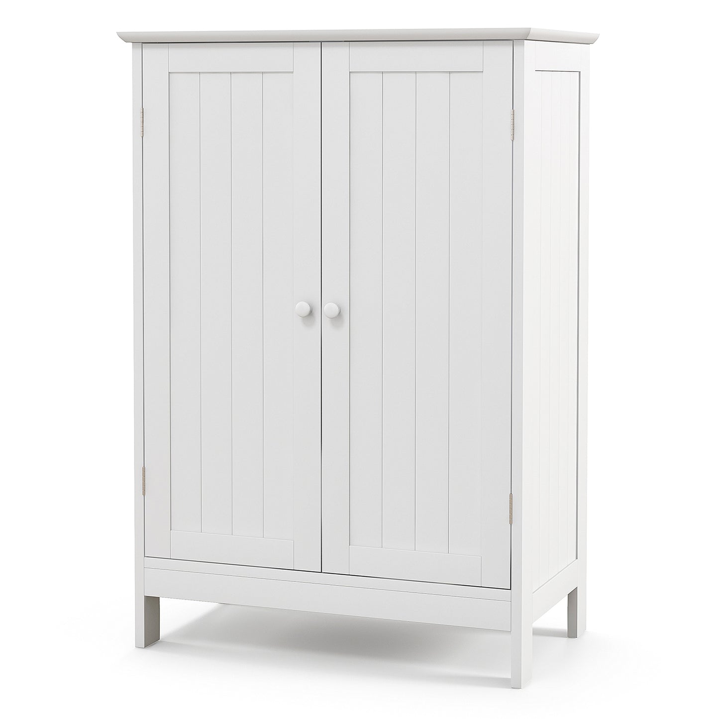 Double Door Bathroom Floor Cabinet with Shelf-Black