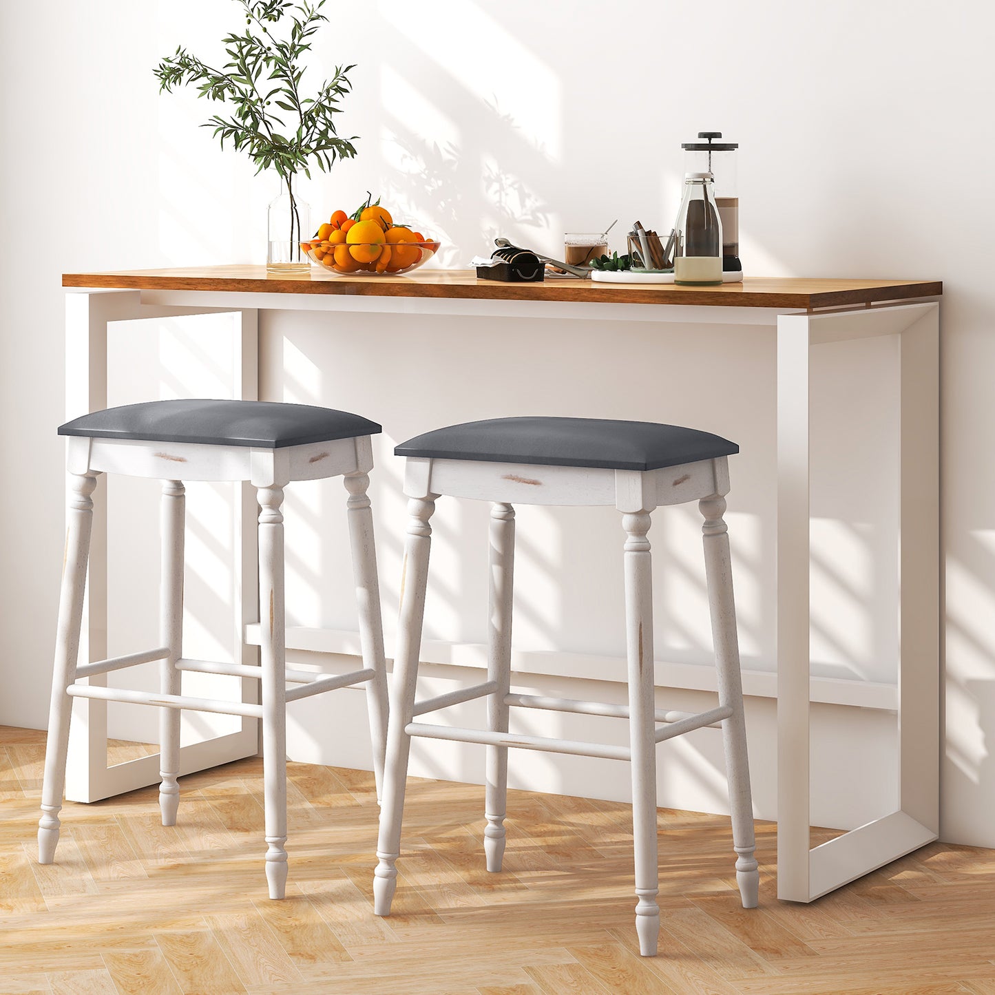 61/74 cm Upholstered Bar Stool Set of 2-61 cm