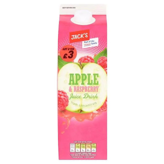 Jack's Apple & Raspberry Juice Drink from Concentrate 1 Litre (Case of 6)