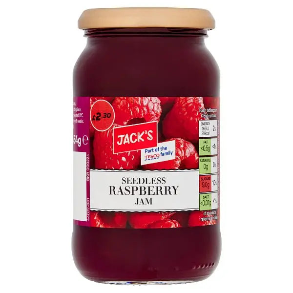 Jack's Seedless Raspberry Jam 454g (Case of 6)