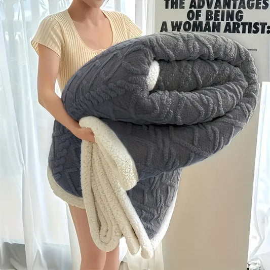 Jacquard Weighted Blanket - Soft, Warm & Thickened Comfort Winter Fleece Throw