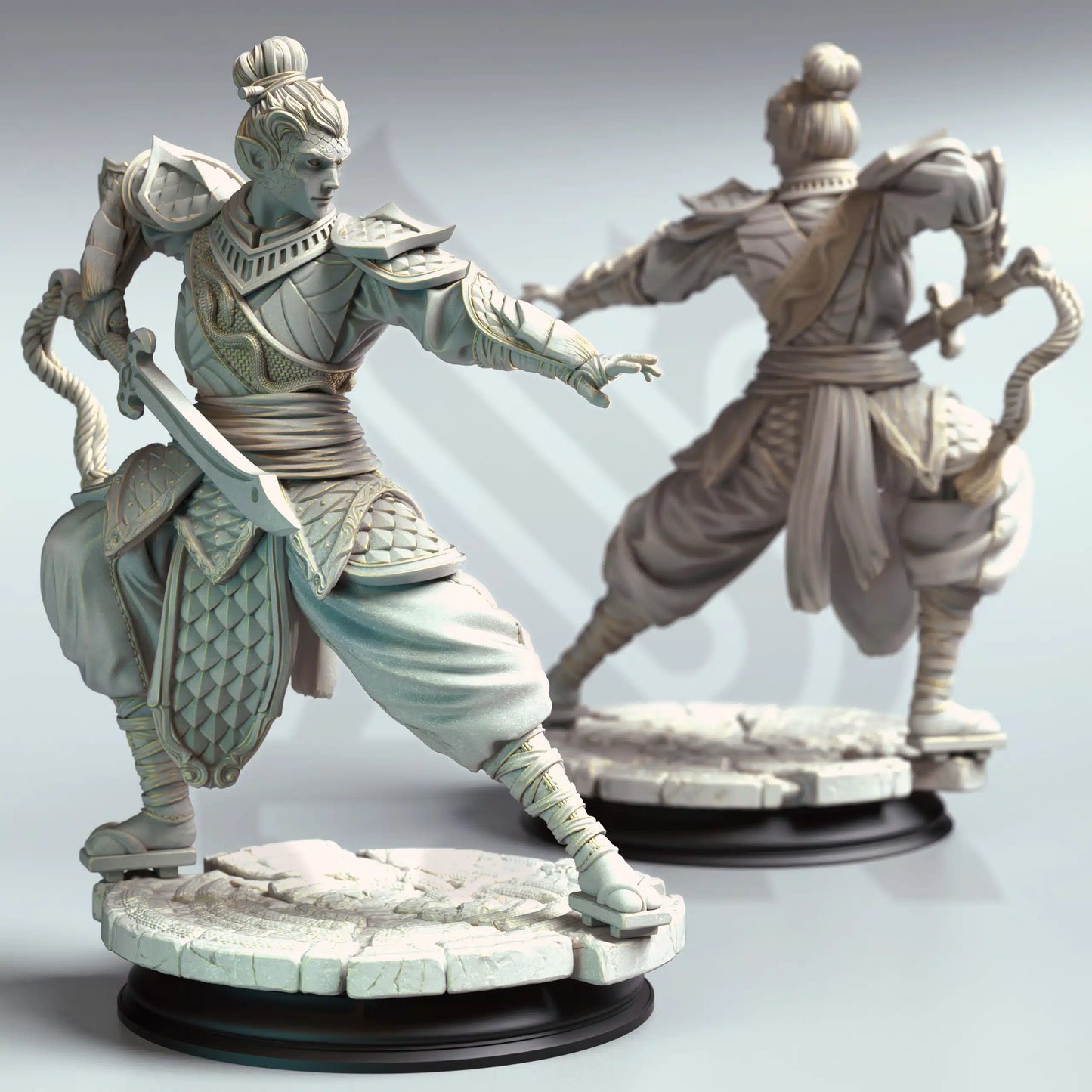 Jin Shi – Serpentfolk Commander - 3D Printed Fighter Miniature