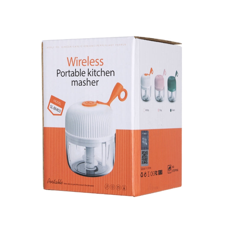 REMAX SL-BM03 Rechew Series Wireless Electric Garlic Stirrer Cordless Portable Food Processor (Green)
