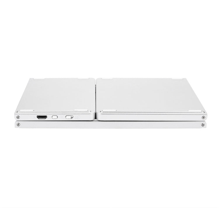 B033 Rechargeable 3-Folding 64 Keys Bluetooth Wireless Keyboard with Touchpad, 3-Folding 64 Keys with Touchpad White