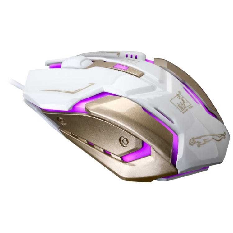Chasing Leopard K1 USB 1600DPI Three-speed Adjustable LED Backlight Mute Wired Optical Gaming Mouse, Length: 1.3m