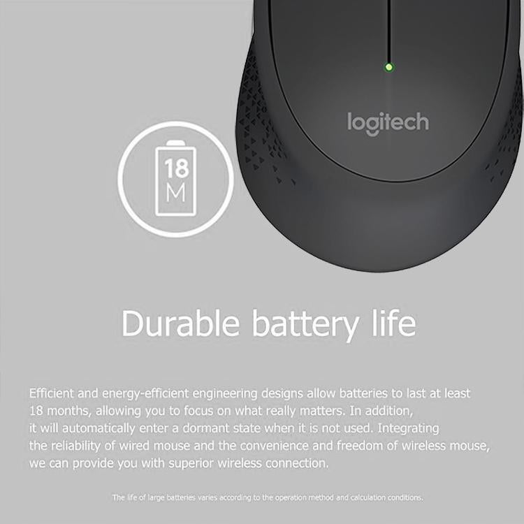 Logitech M280 2.4GHz 3-keys 1000DPI Wireless Optical Mouse, Wireless Range: 10m