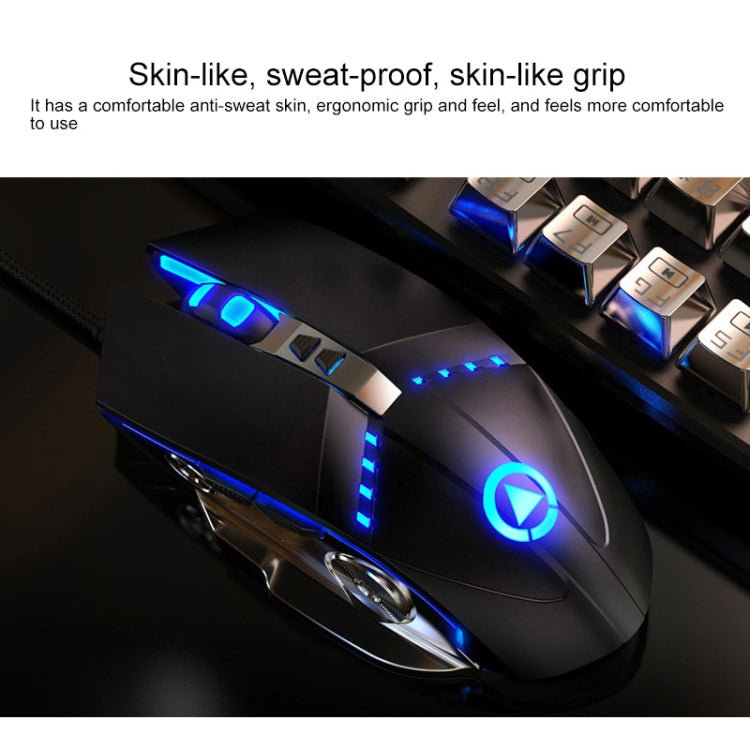 YINDIAO K002 USB Wired Mechanical Feel RGB Backlight Keyboard + Optical Mouse + Headset Set(White)