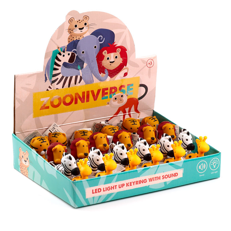 LED Light & Sound Keyring - Zoo