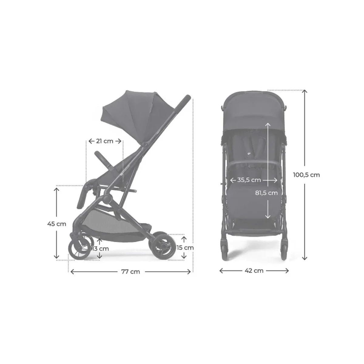 Kinderkraft Indy 3 Stroller - Coal Black