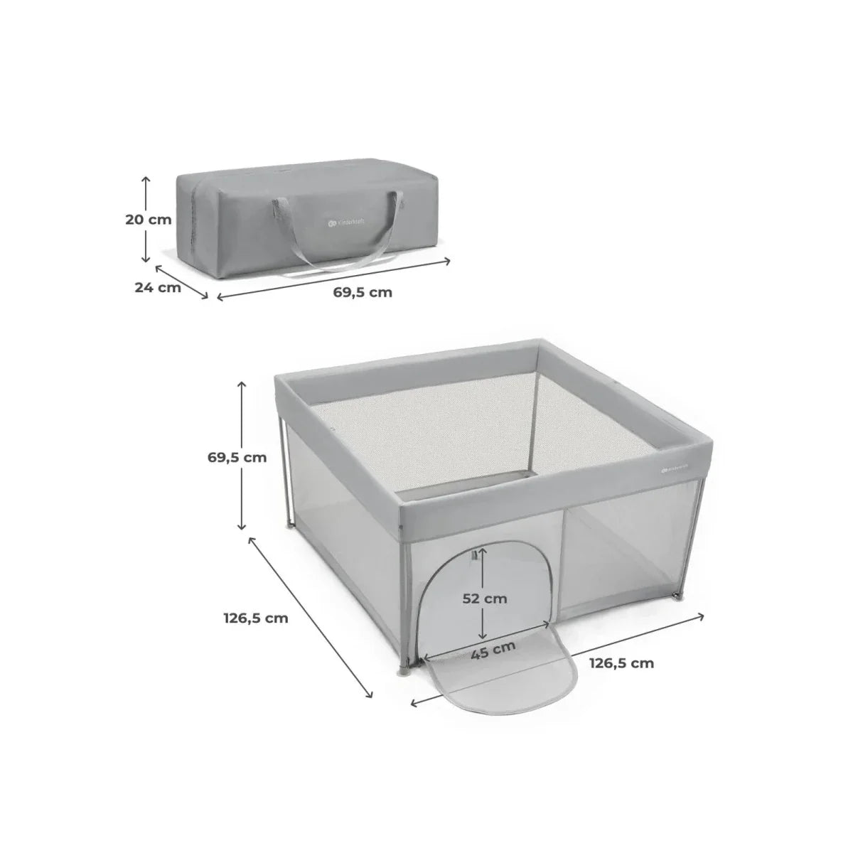 Kinderkraft Ziki Playpen - Grey