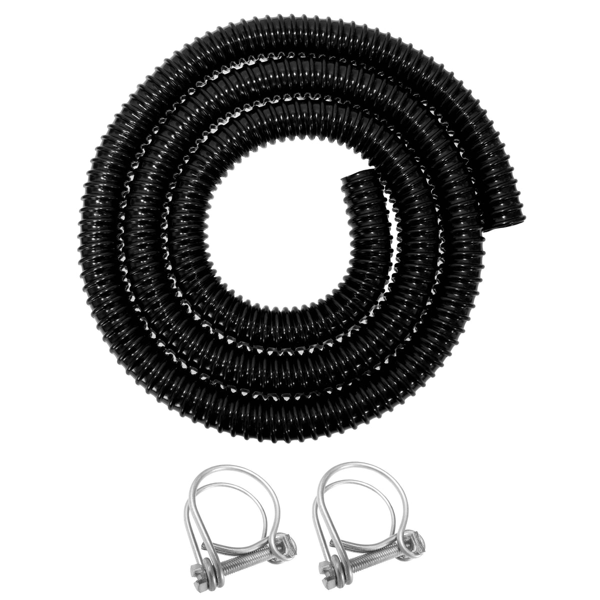 Corrugated Pipe 1.25" (32mm) with 2 x Double Wire Clips Set