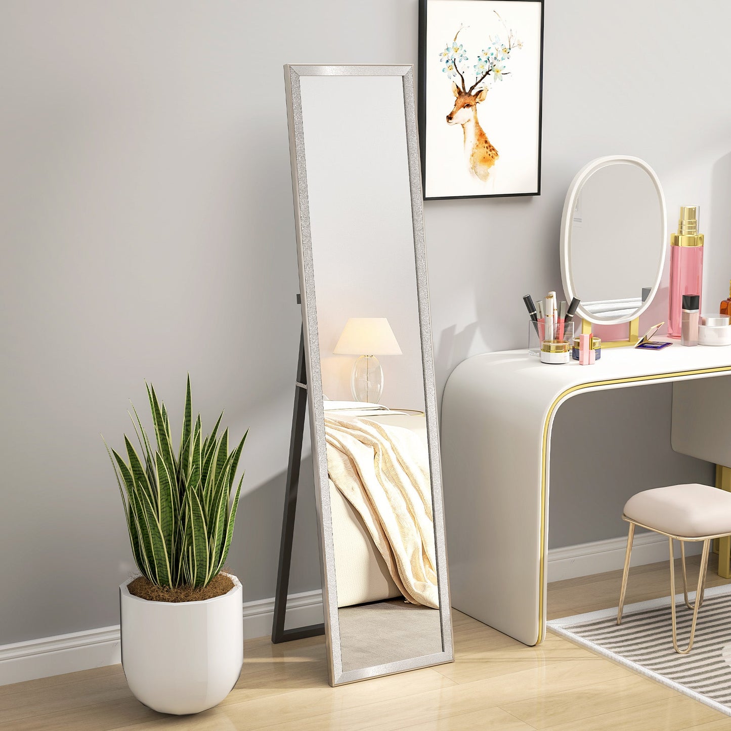 HOMCOM Floor Mirror Wall Mounted Leaning Standing Mirror 37 x 157cm