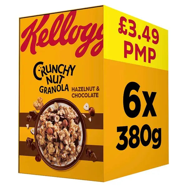 Kellogg's Hazelnut & Chocolate Crunchy Nut Granola 6x380g (Case of 6)