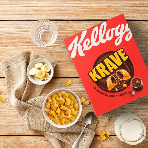 Kellogg's Krave Chocolate Hazelnut Breakfast Cereal 6 x 410g (Case of 6)