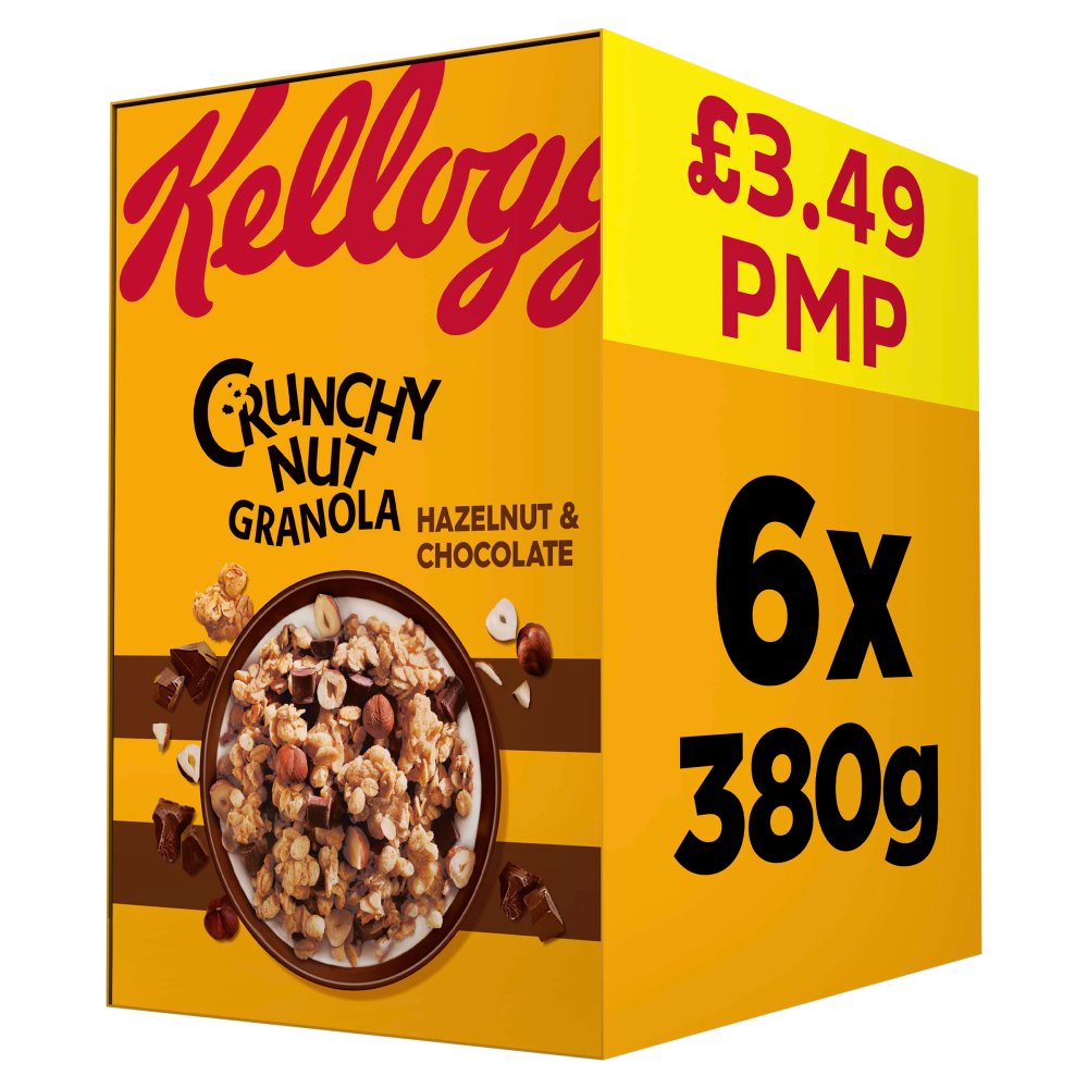 Kellogg's Crunchy Nut Granola Hazelnut & Chocolate, 380g (Pack of 6)