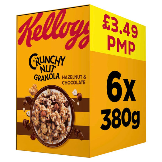 Kellogg's Crunchy Nut Granola Hazelnut & Chocolate, 380g (Pack of 6)