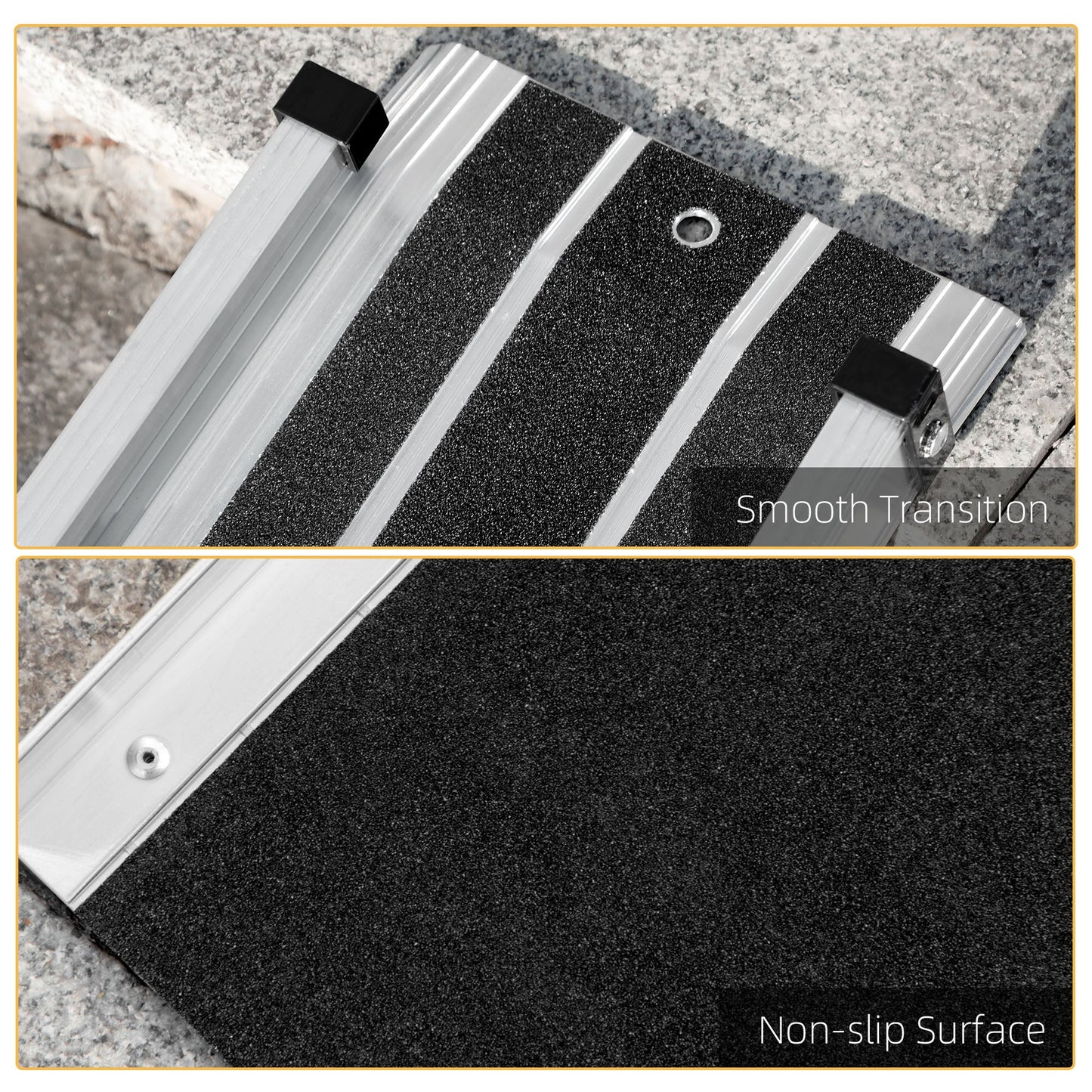 HOMCOM Aluminium Telescopic Wheelchair Ramps, 122cm, 270kg, Folding Ramp