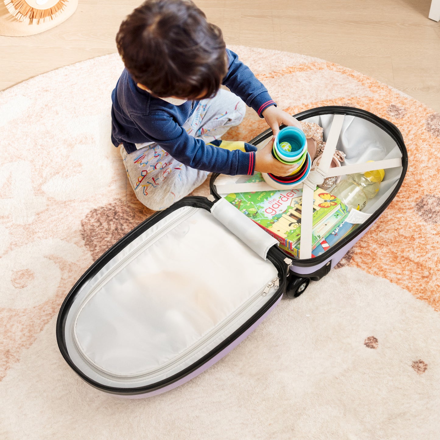 16 Inches Kids Carry-On Luggage with Wheels-Blue