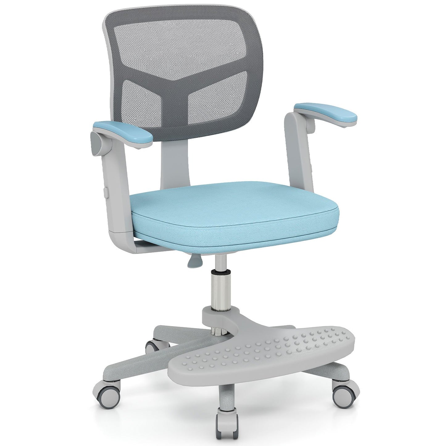 Kids Desk Chair Children Study Chair with Adjustable Height Armrest and Footrest-Blue