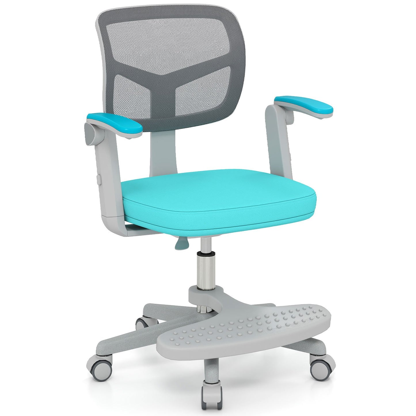 Kids Desk Chair Children Study Chair with Adjustable Height Armrest and Footrest-Blue