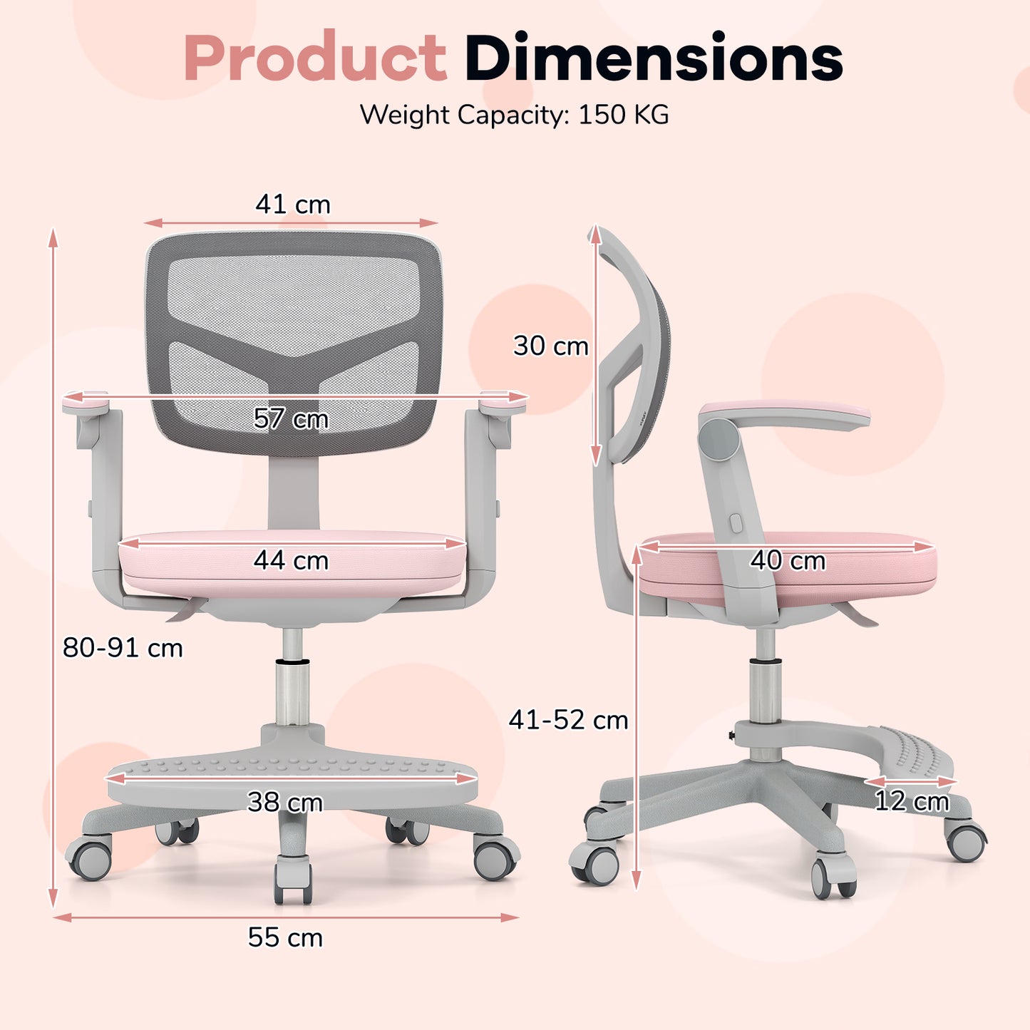 Kids Desk Chair Children Study Chair with Adjustable Height Armrest and Footrest-Blue