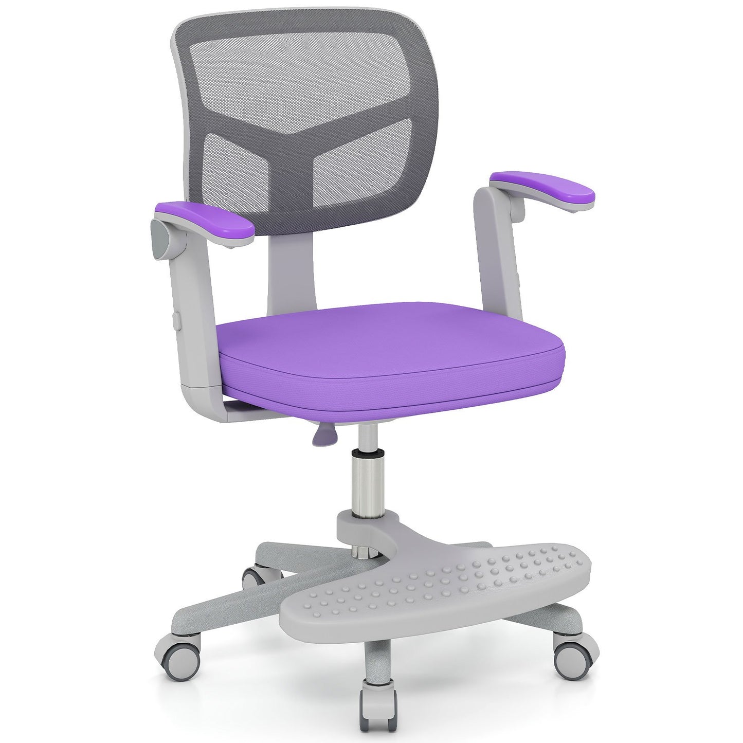 Kids Desk Chair Children Study Chair with Adjustable Height Armrest and Footrest-Blue