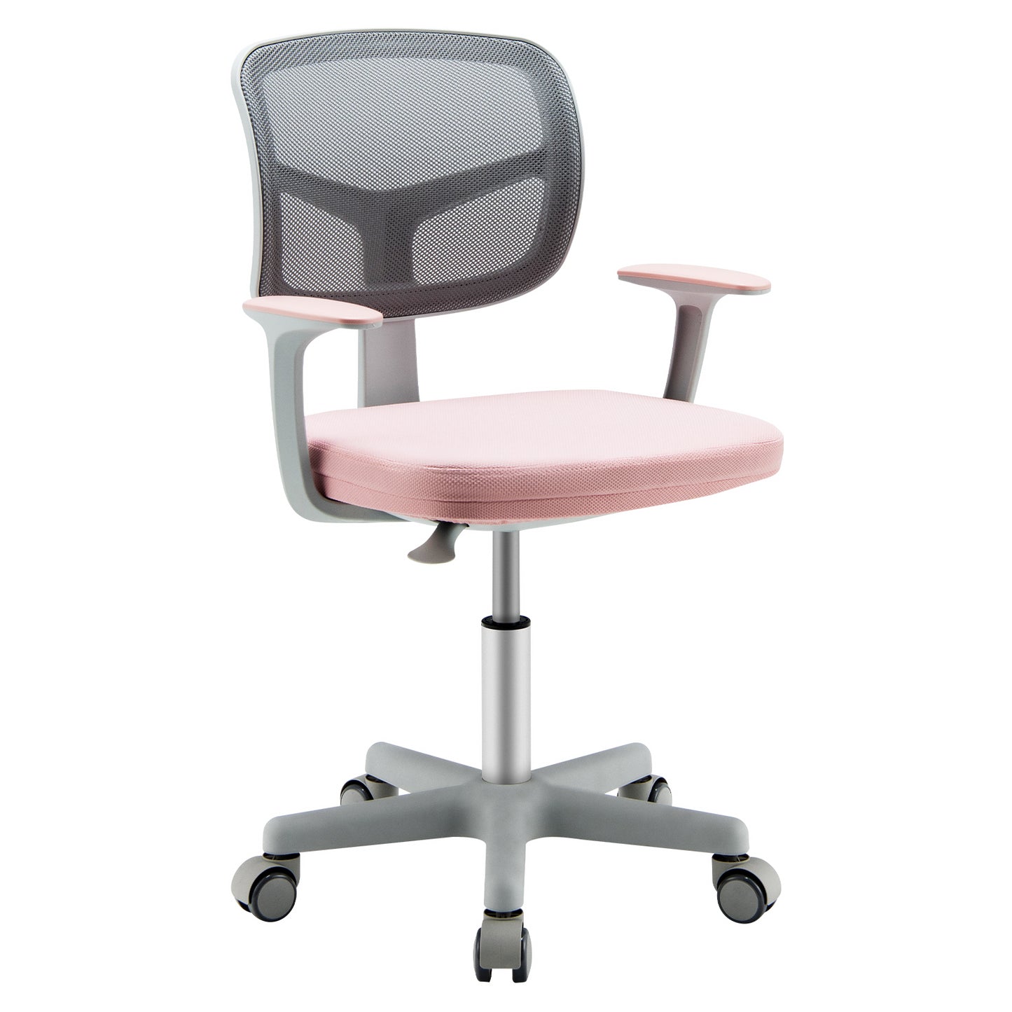 Kids Height-Adjustable Swivel Computer Desk Chair with Lumbar Support-Blue