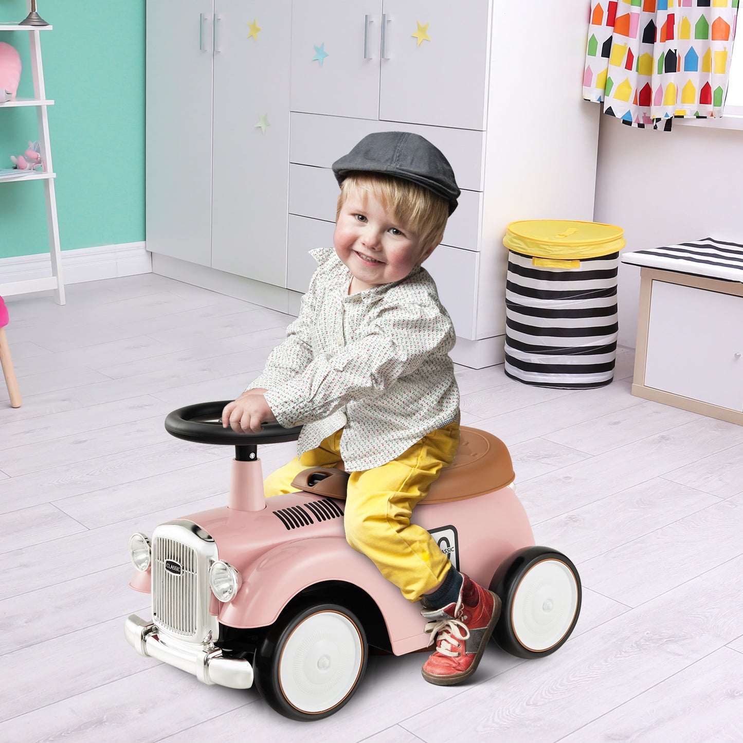 Kids Ride On Car with Under-seat Storage Space for 18-36 Months Boys and Girls Gifts-Green