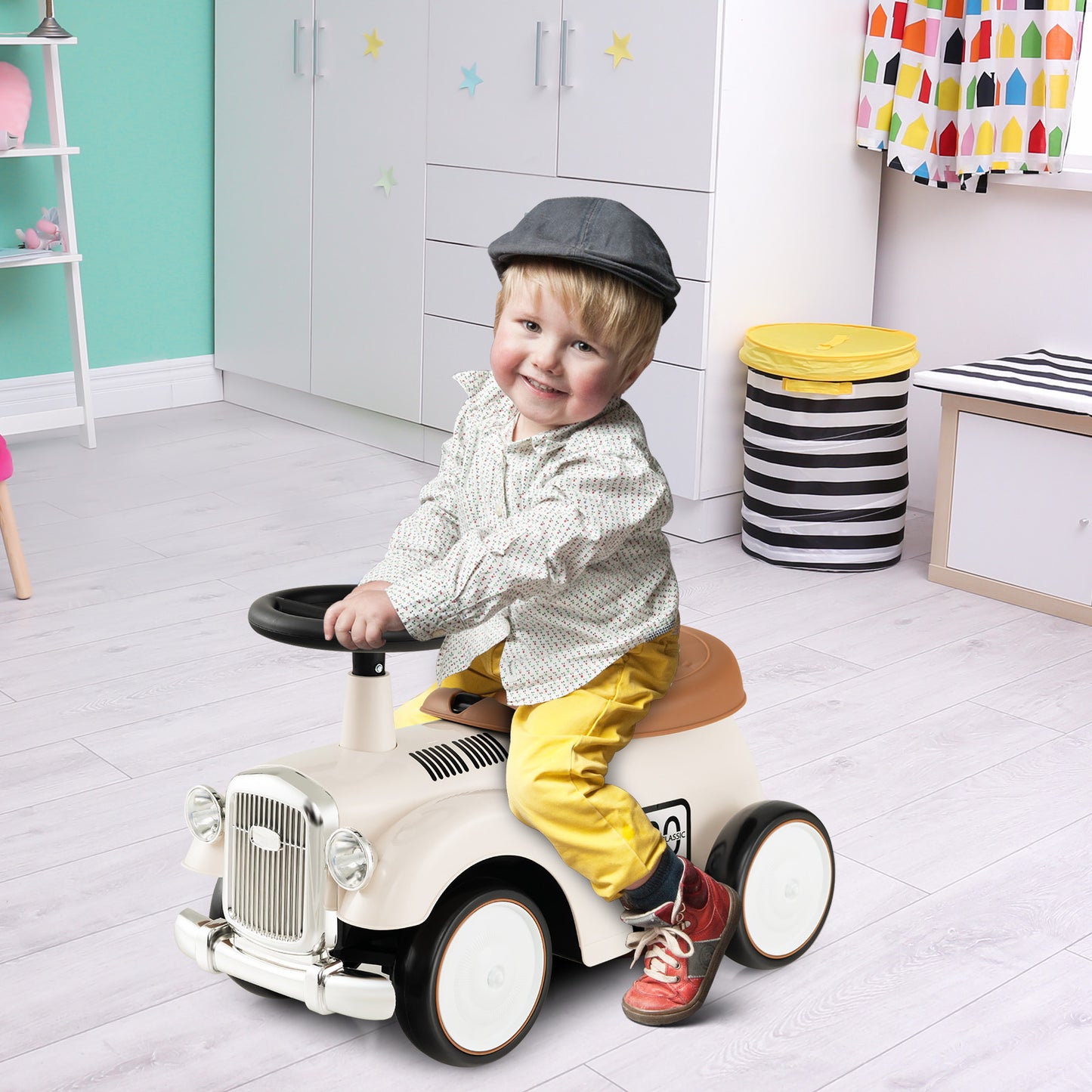 Kids Ride On Car with Under-seat Storage Space for 18-36 Months Boys and Girls Gifts-Green
