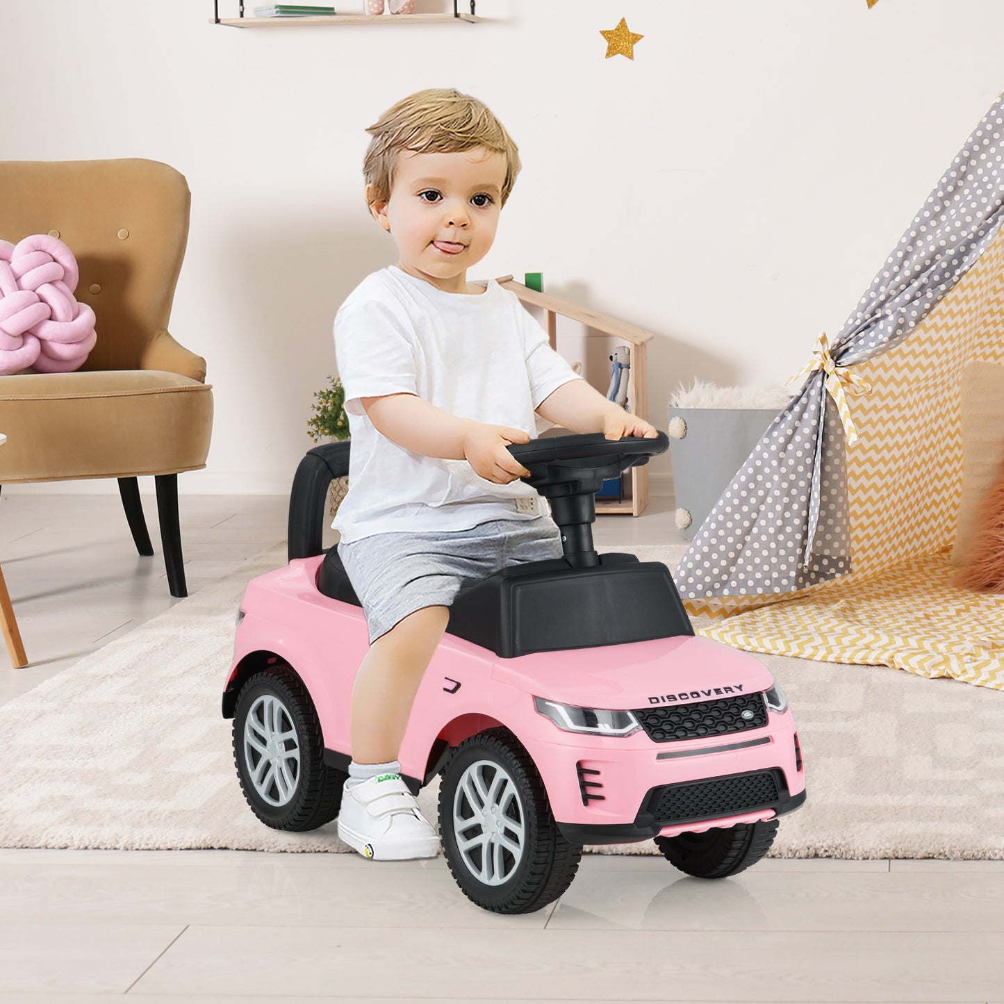 Kids Ride On Push Car Foot-to-Floor Walking Sliding Toy Car-Black