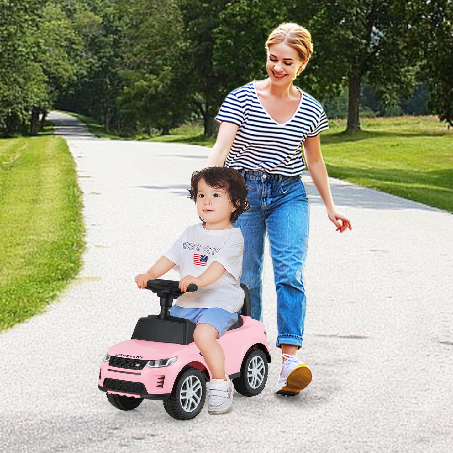 Kids Ride On Push Car Foot-to-Floor Walking Sliding Toy Car-Black