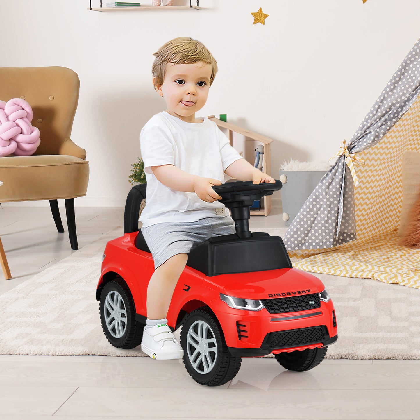 Kids Ride On Push Car Foot-to-Floor Walking Sliding Toy Car-Black