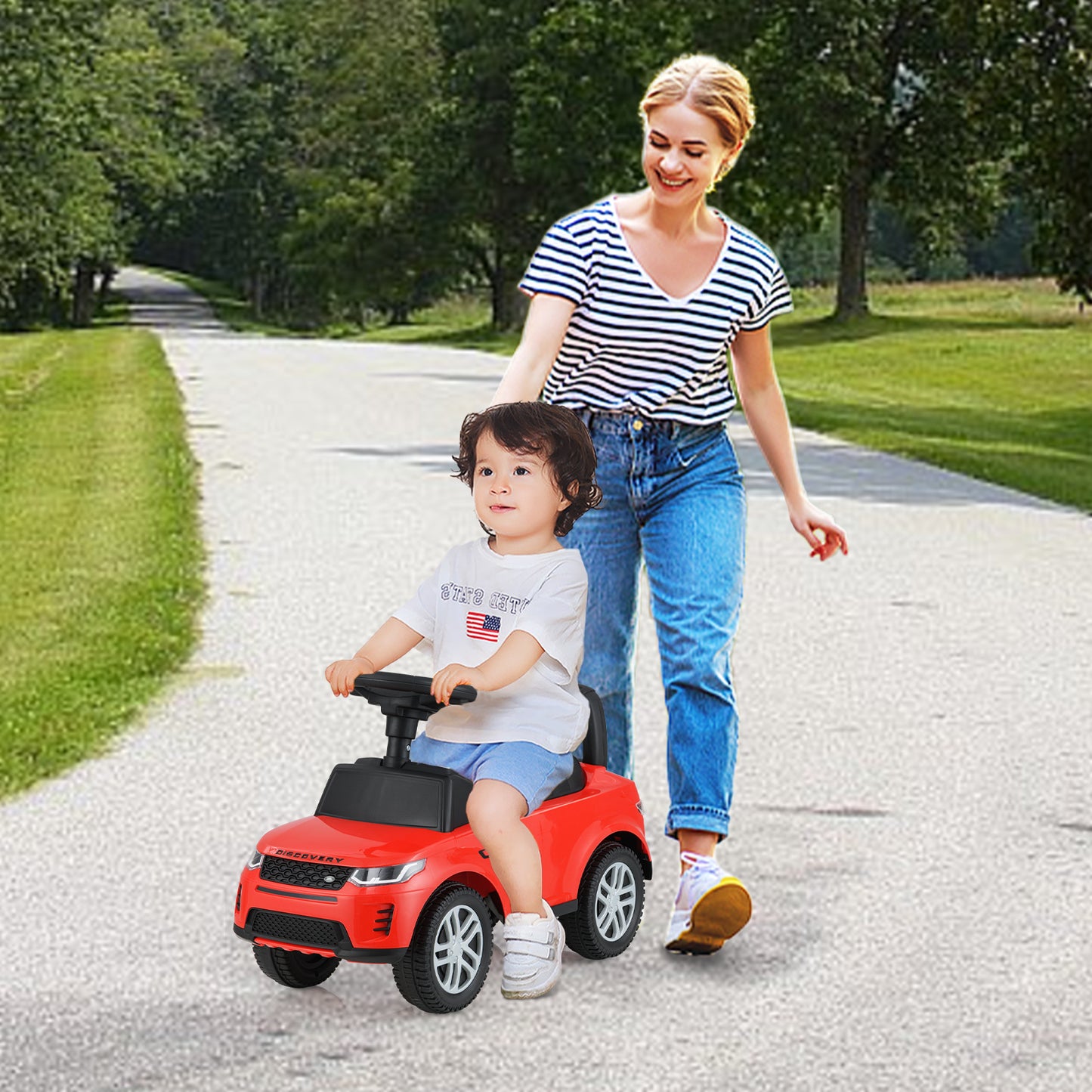 Kids Ride On Push Car Foot-to-Floor Walking Sliding Toy Car-Black