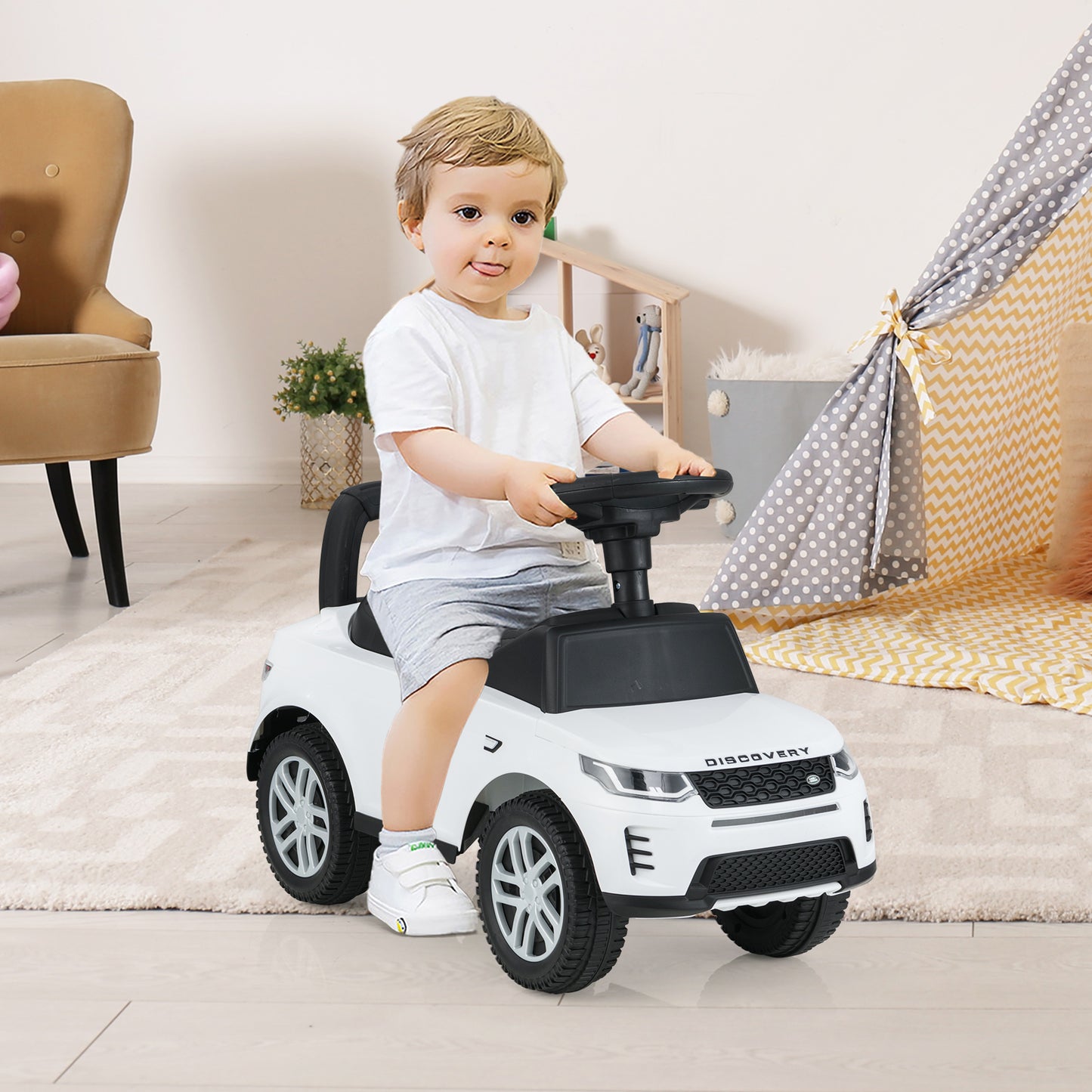 Kids Ride On Push Car Foot-to-Floor Walking Sliding Toy Car-Black