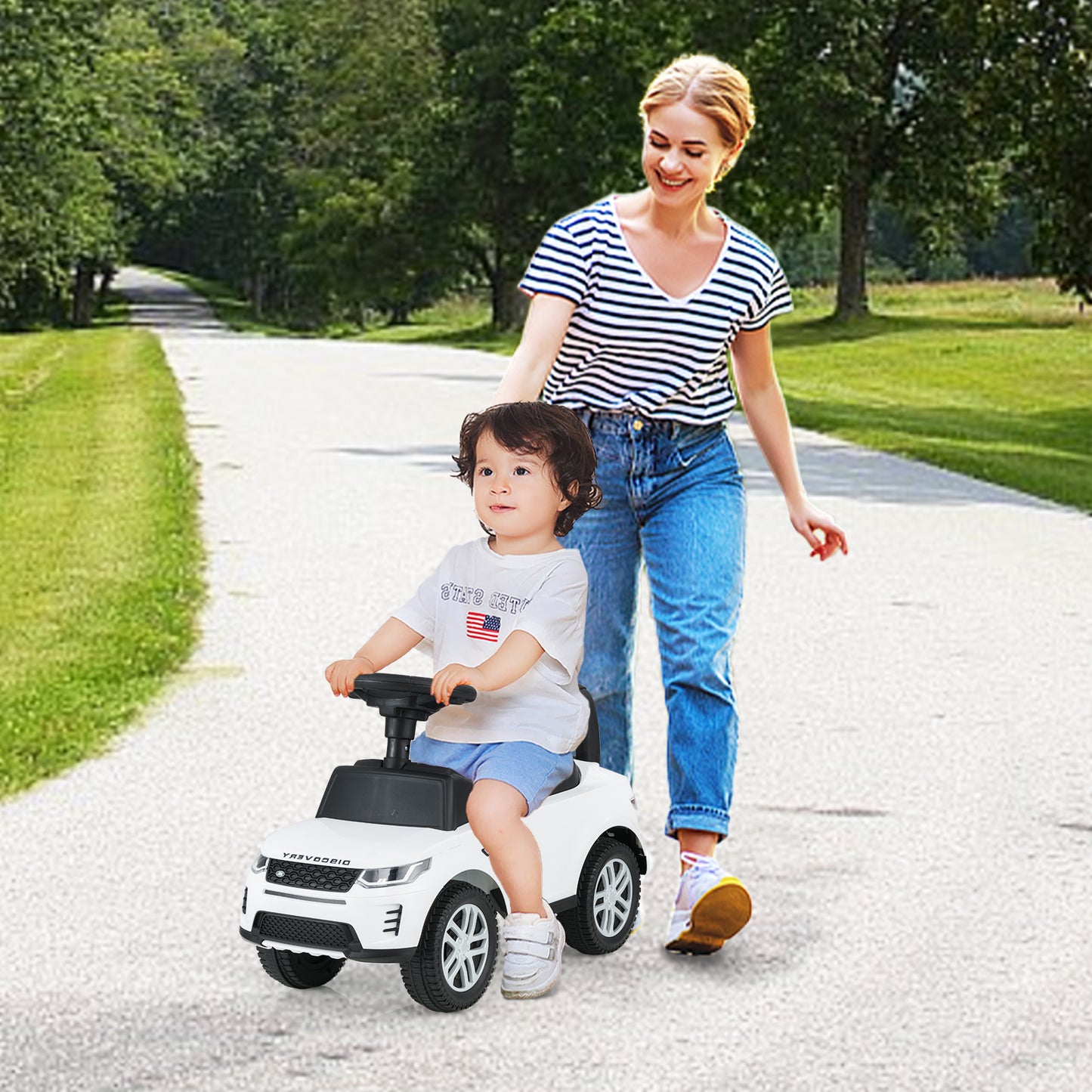 Kids Ride On Push Car Foot-to-Floor Walking Sliding Toy Car-Black