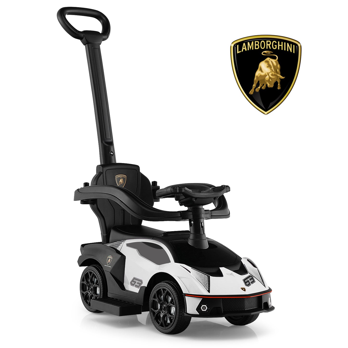 Kids Licensed Lamborghini Ride on Car with Push Handle-Green