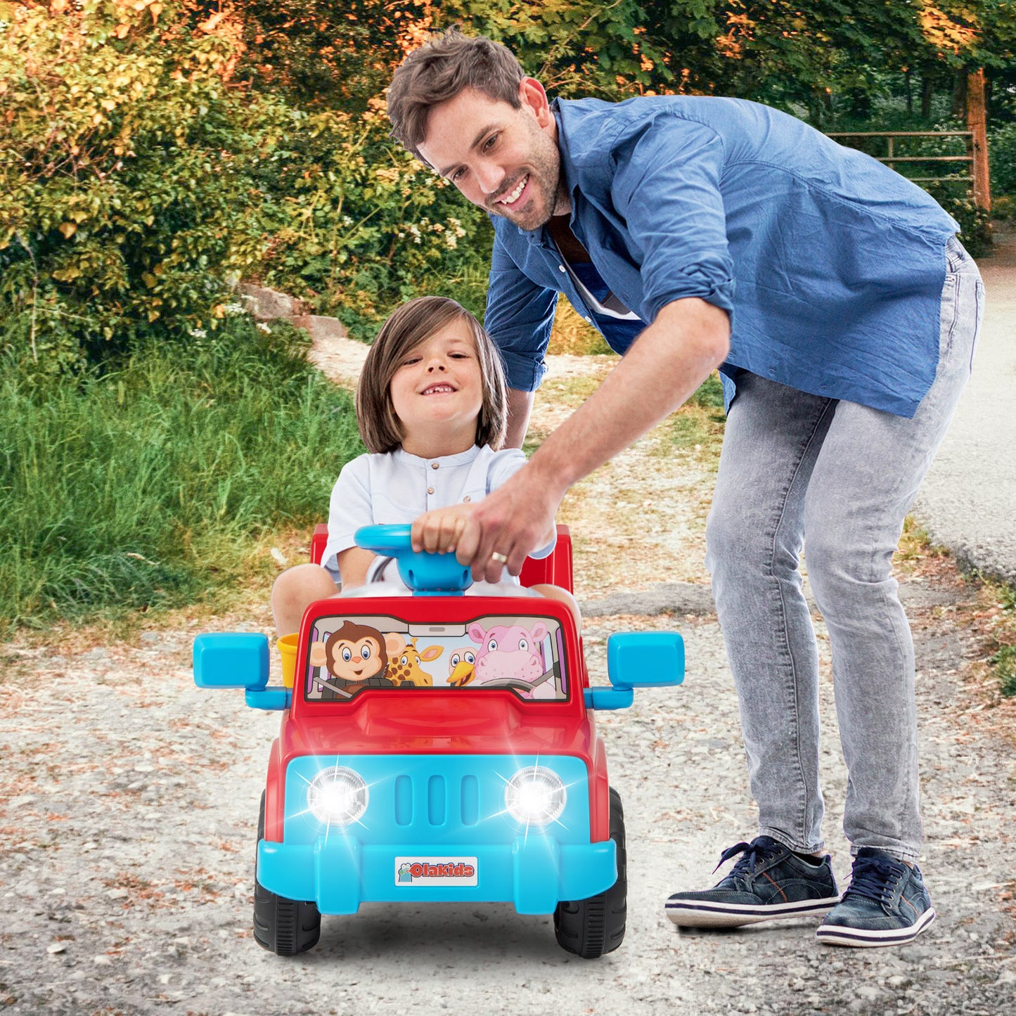 6V Kids Riding Toy with Sound Effects One-Button Start-Navy