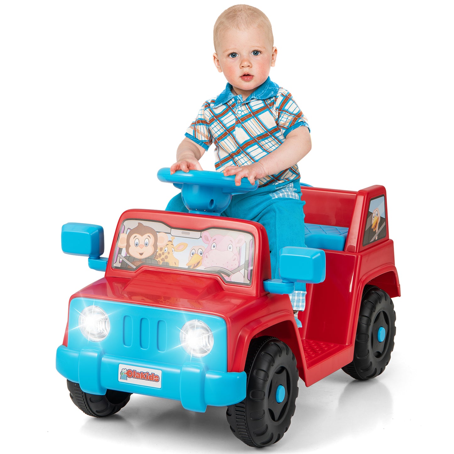 6V Kids Riding Toy with Sound Effects One-Button Start-Navy