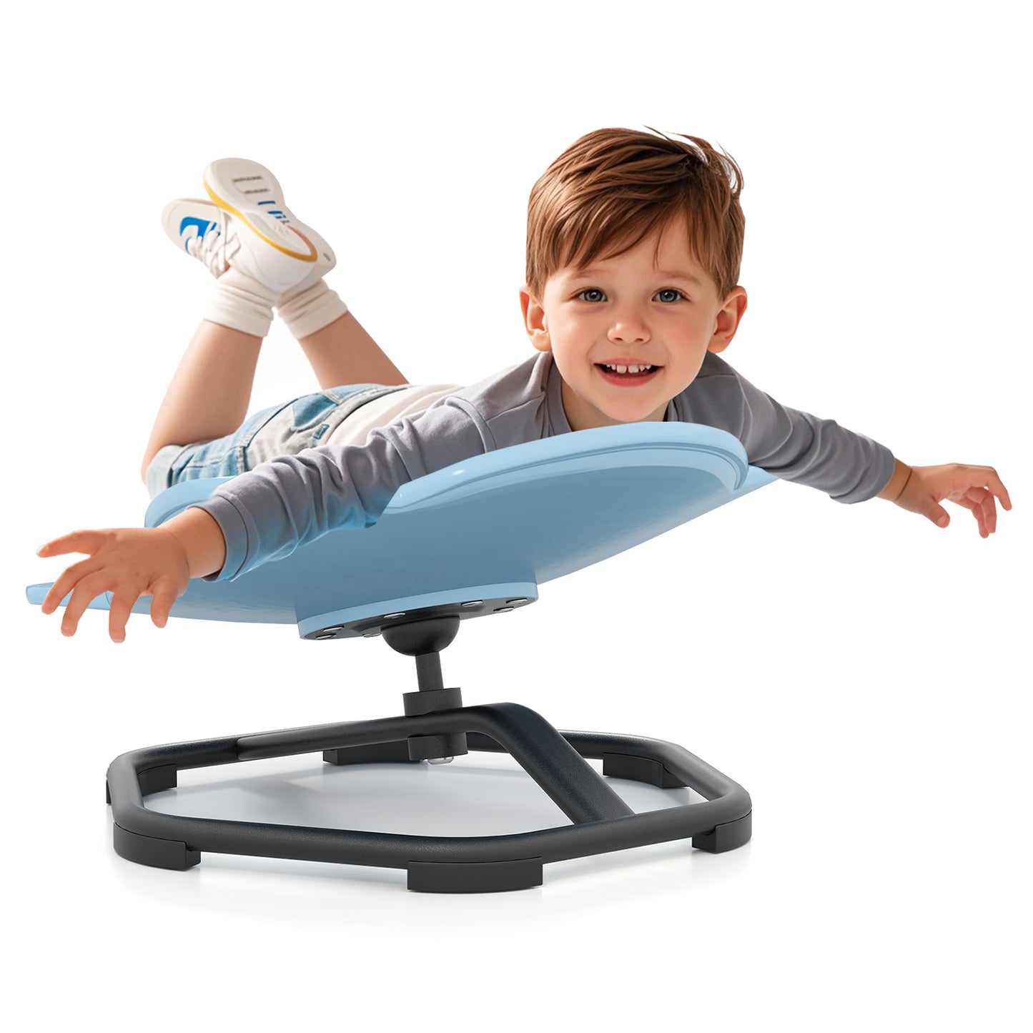 Kids Sensory Swivel Chair Elephant Petal 360° Spinning Chair-B-Blue