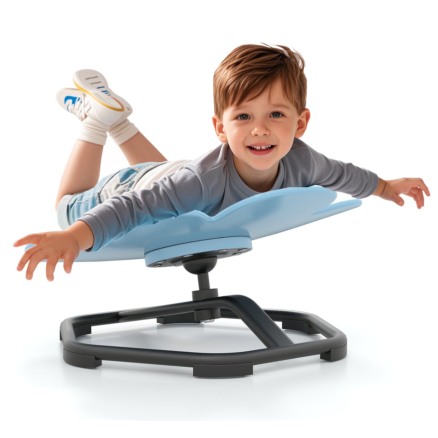 Kids Sensory Swivel Chair Elephant Petal 360° Spinning Chair-B-Blue
